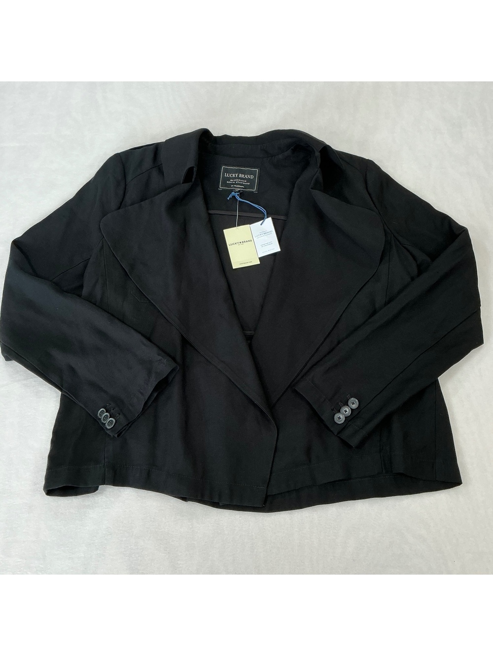 Lucky Brand Black Cropped Blazer Jacket Size M